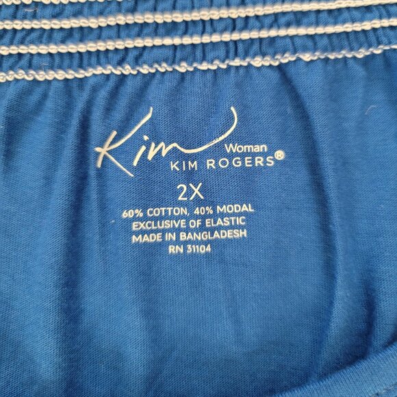 ***Kim Rogers Size 2X Beautiful Blue Short Sleeve Blouse*** - Picture 4 of 9